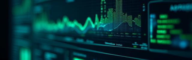 Futuristic digital interface displaying API traffic and analytics